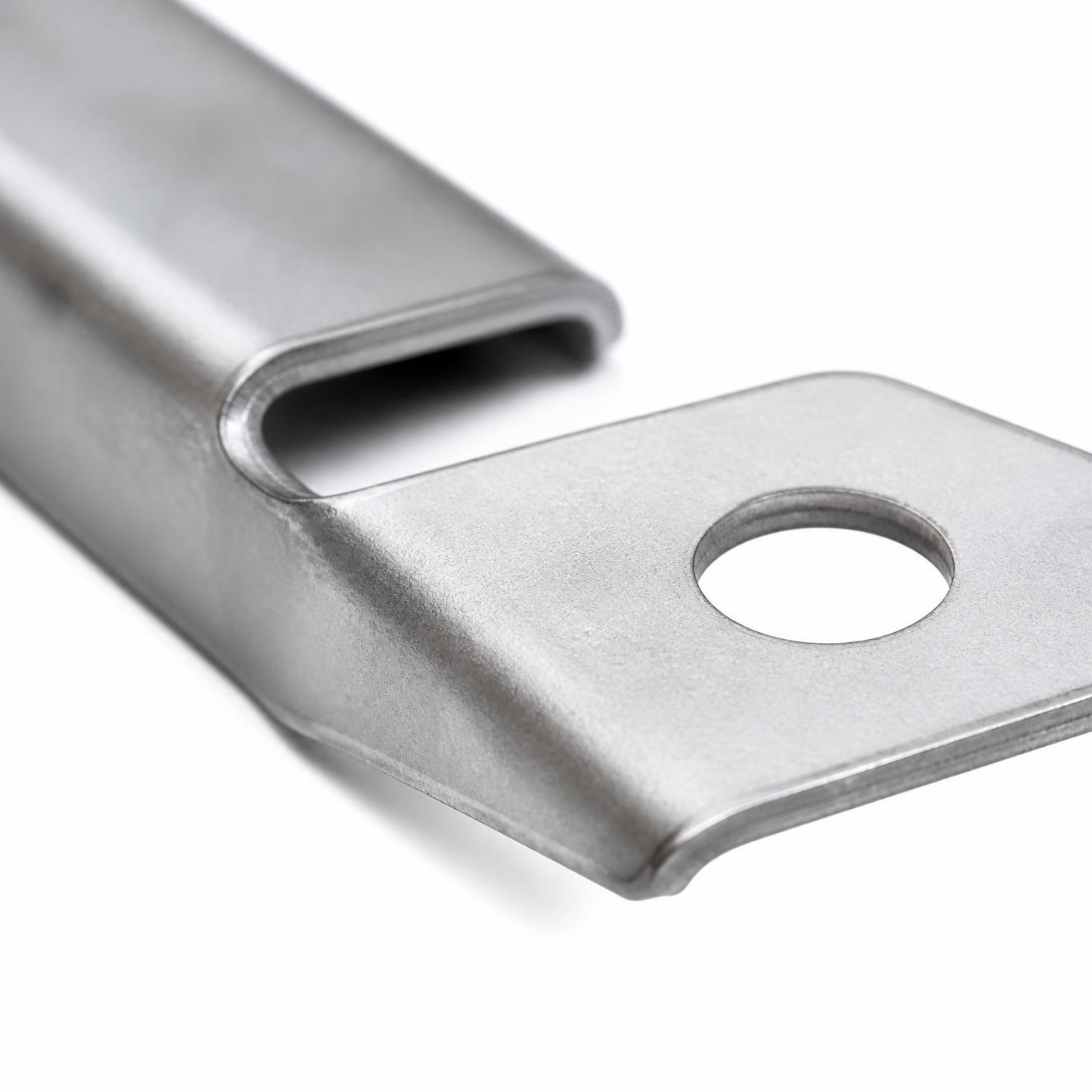Macro detail of a controlled bend radius on formed steel