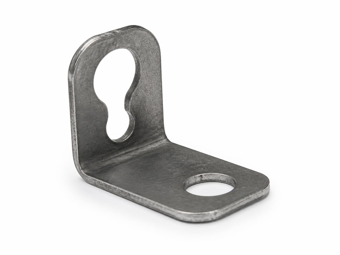Bent and welded steel mounting bracket from a repeat production batch